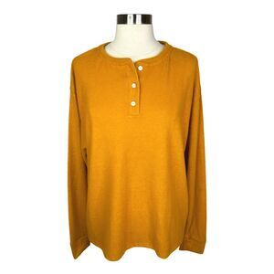 DONNI. Loungewear Long Sleeve Henley Top - Size XXL